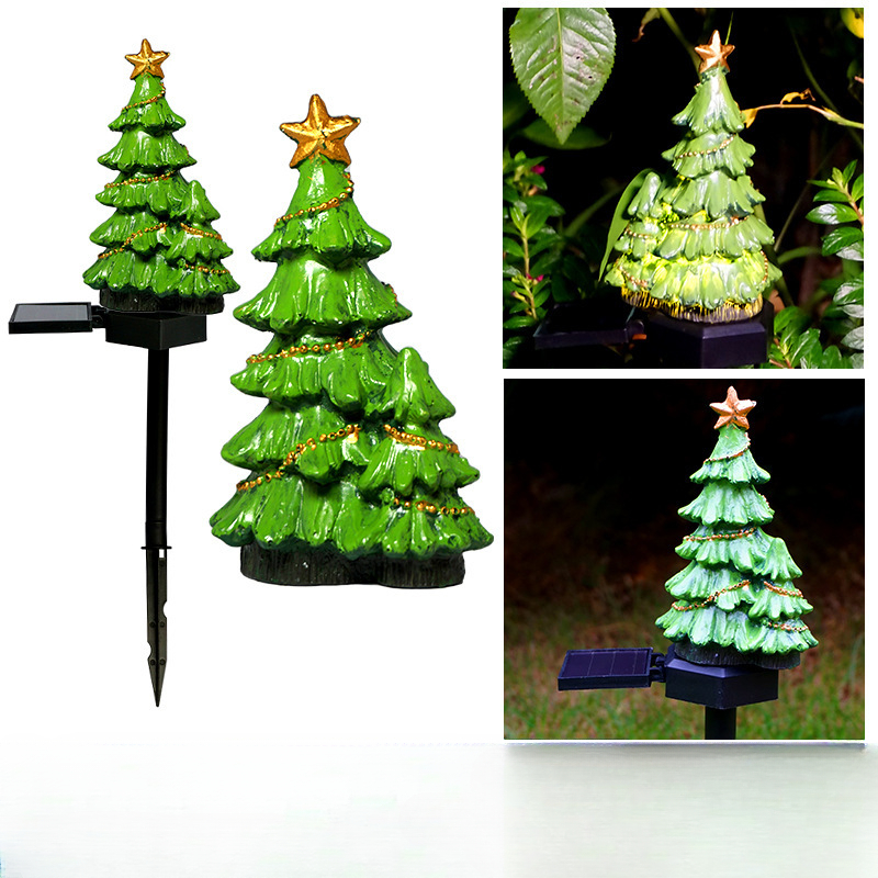 Waterproof Solar Christmas Tree Pumpkin Garden Stake Lights Halloween Outdoor Decor With Santa Crow 5