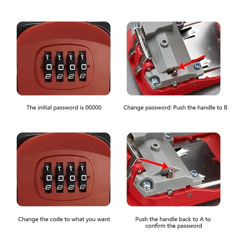 Wall Mounted Password Key Box Secure Durable Anti Theft Home Storage Management 2