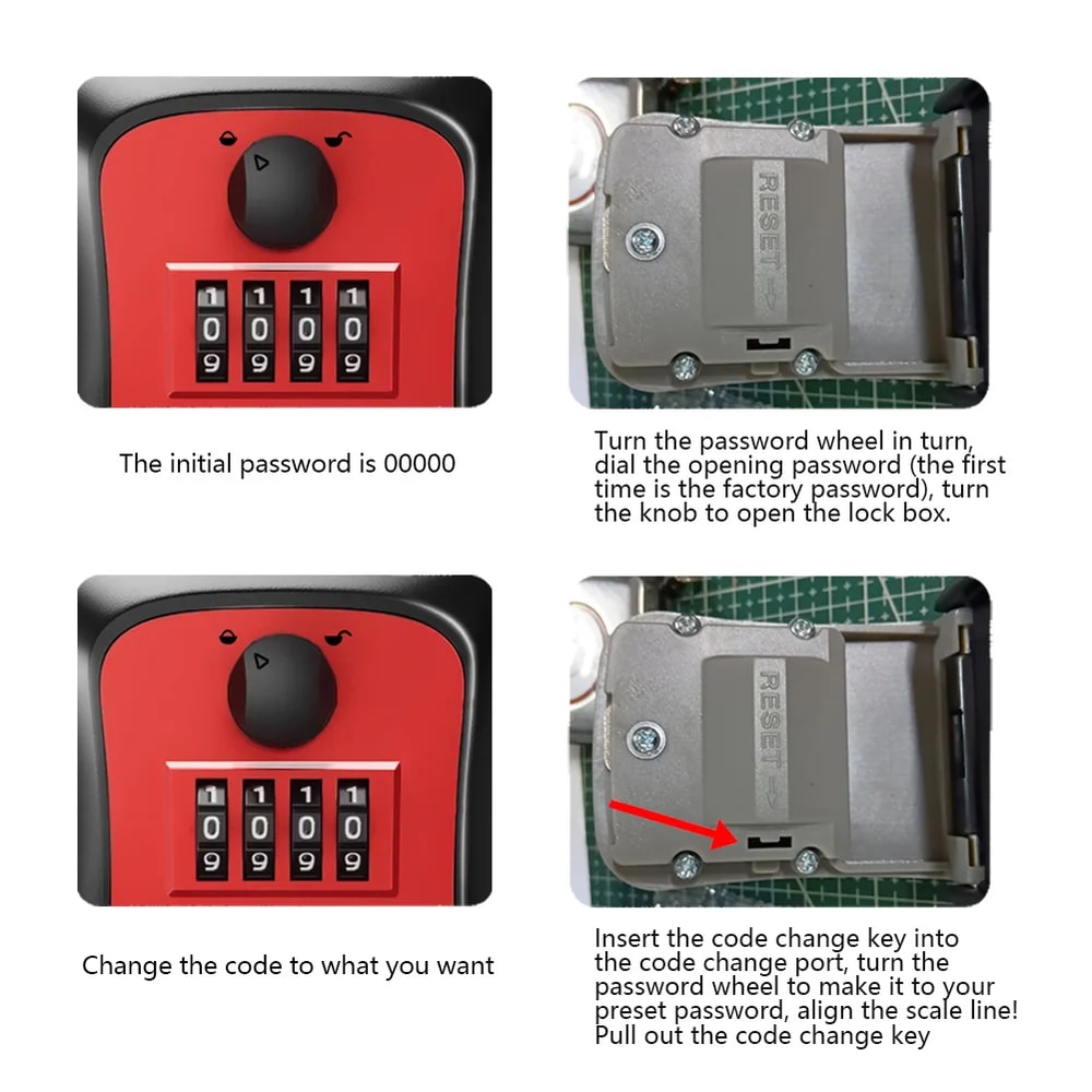 Wall Mounted Password Key Box Secure Durable Anti Theft Home Storage Management 3