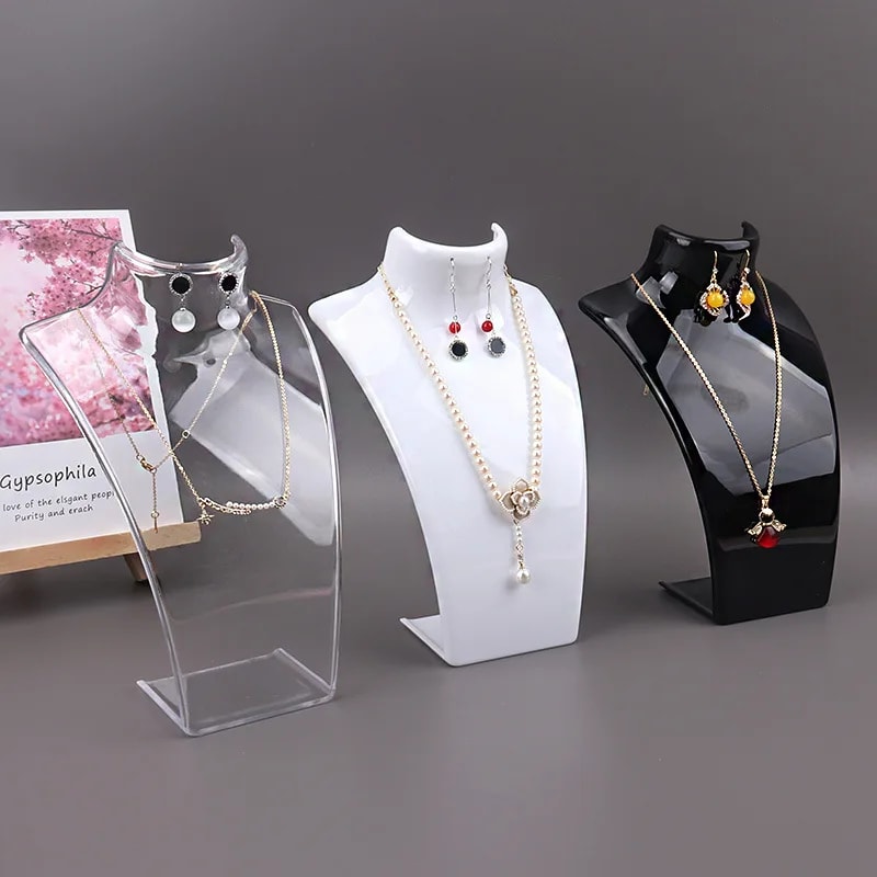 Jewellry Mannequin Bust Rack Plastic Necklace Display Stand Holder For Necklaces Pendant Earrings D 1