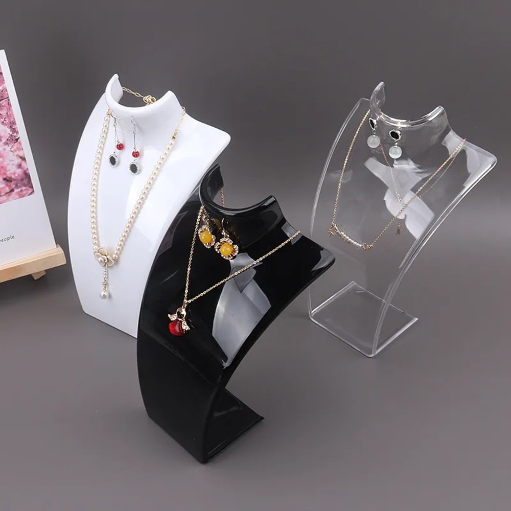 Jewellry Mannequin Bust Rack Plastic Necklace Display Stand Holder For Necklaces Pendant Earrings D 2