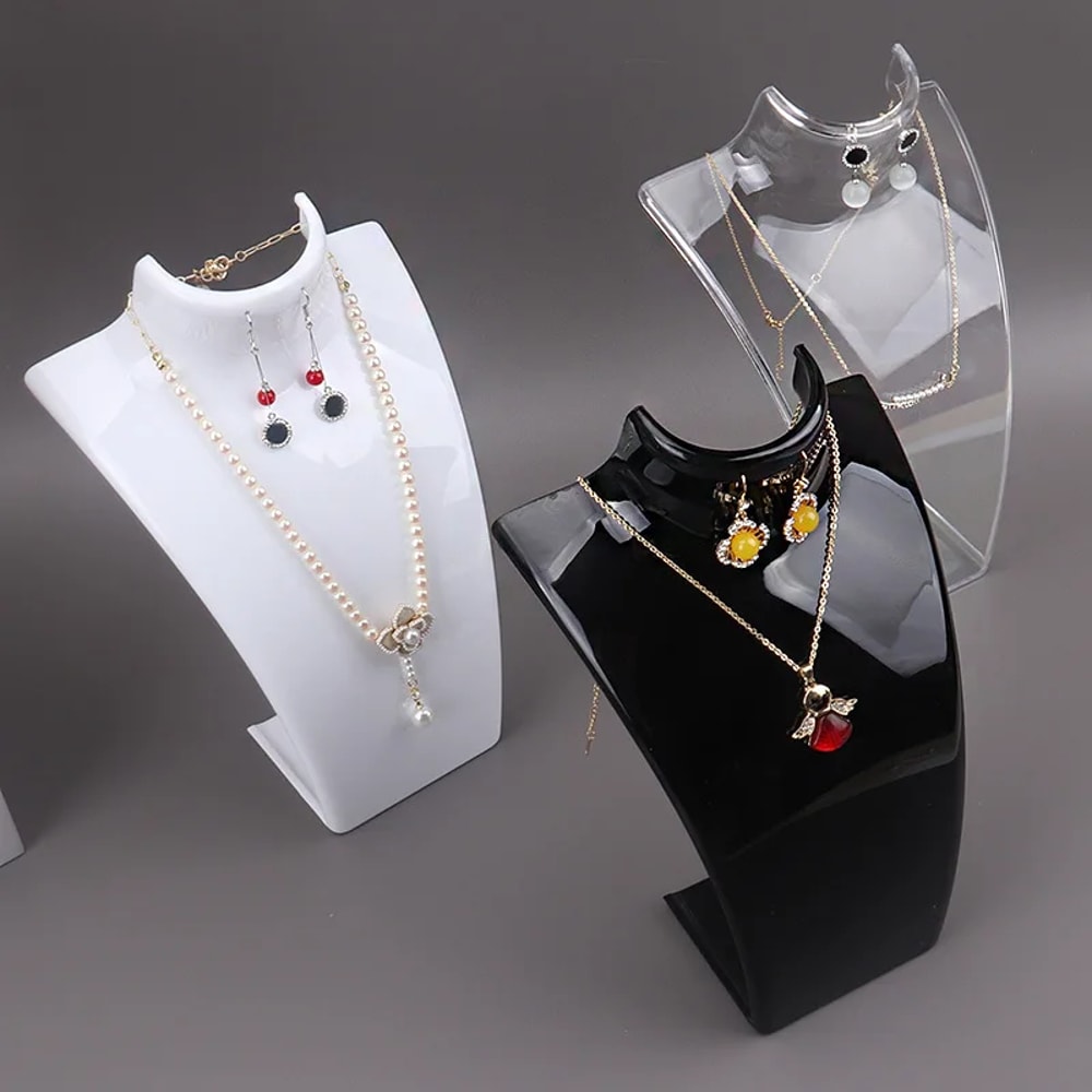 Jewellry Mannequin Bust Rack Plastic Necklace Display Stand Holder For Necklaces Pendant Earrings D 3