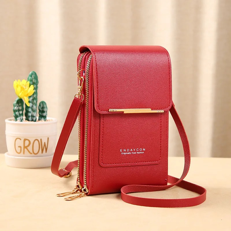 Luxury Women Shoulder Bags Crossbody Purse With Soft Leather Strap Touch Screen Cell Phone Wallet 9