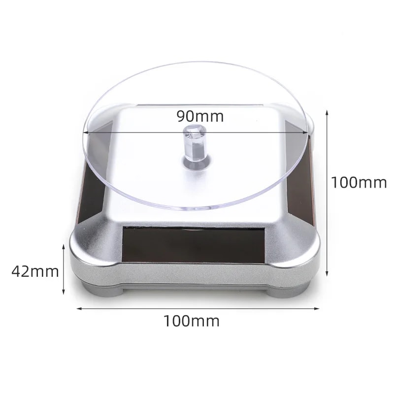 Automatic Rotating Turntable Solar Showcase Jewelry Organizer Jade Ware Watch Necklace Bracelet Pho 2