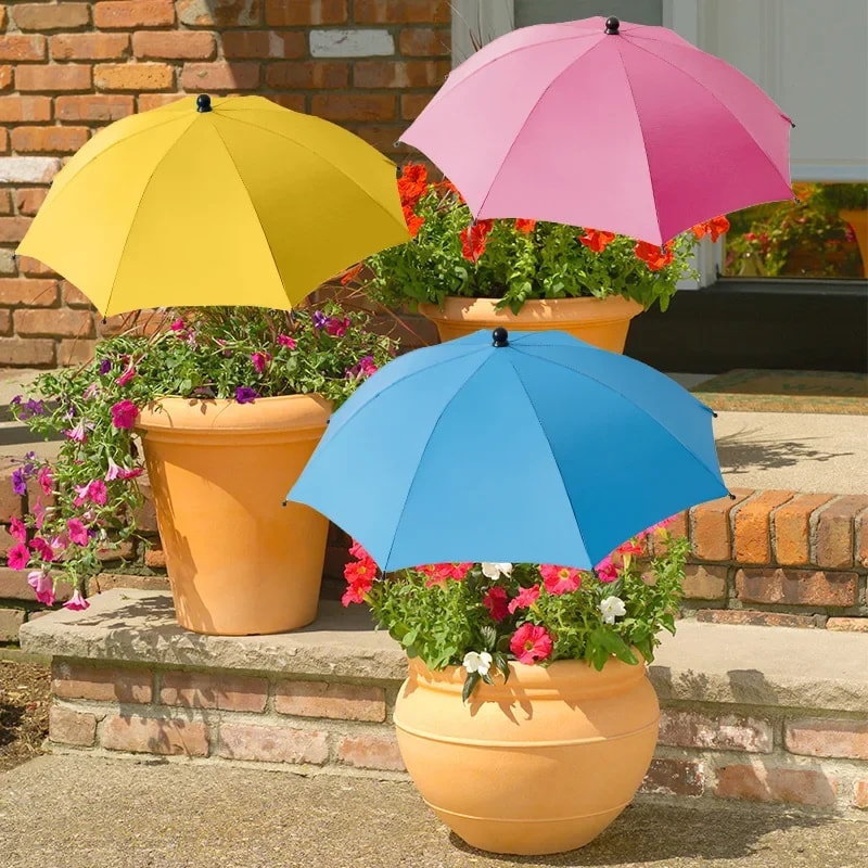 Weatherproof Sun Shade Cloth Umbrella Plant Shade With Metal Stake Outdoor Flowers And Potted Plant 1
