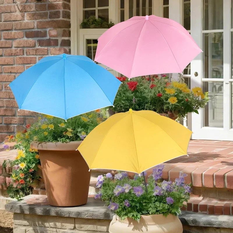 Weatherproof Sun Shade Cloth Umbrella Plant Shade With Metal Stake Outdoor Flowers And Potted Plant 2