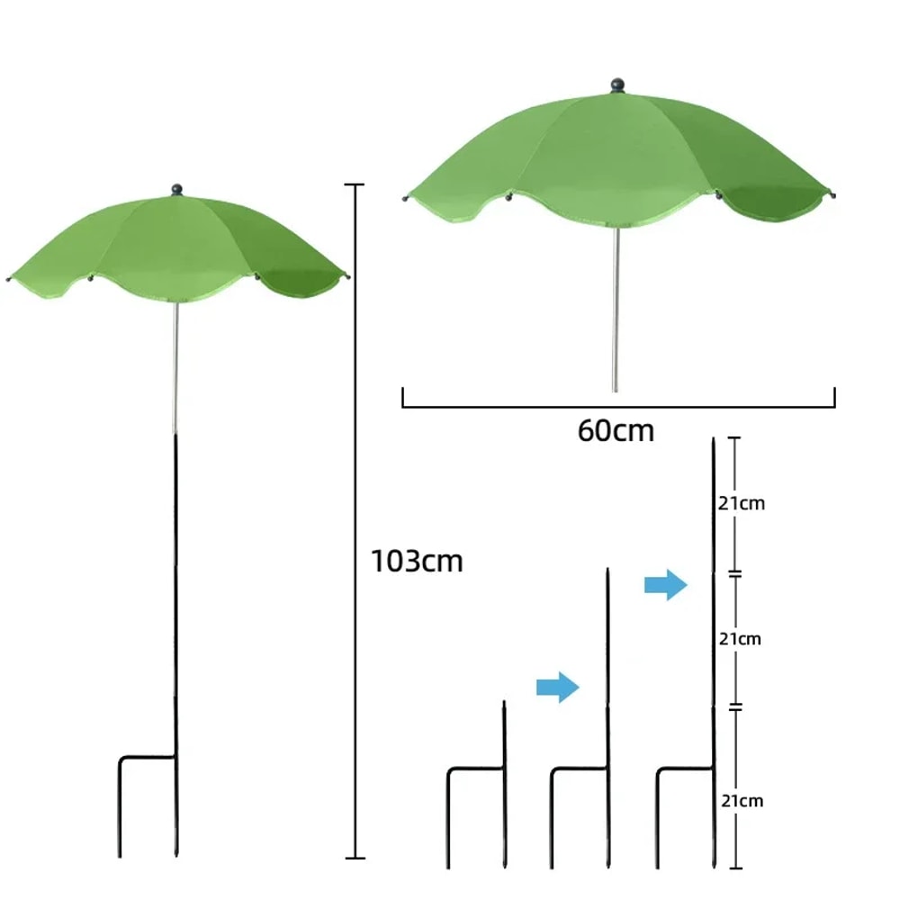 Weatherproof Sun Shade Cloth Umbrella Plant Shade With Metal Stake Outdoor Flowers And Potted Plant 5