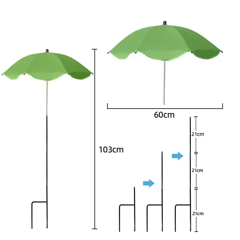 Weatherproof Sun Shade Cloth Umbrella Plant Shade With Metal Stake Outdoor Flowers And Potted Plant 5