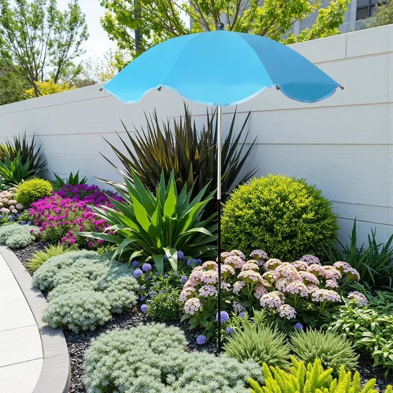 Weatherproof Sun Shade Cloth Umbrella Plant Shade With Metal Stake Outdoor Flowers And Potted Plant 4