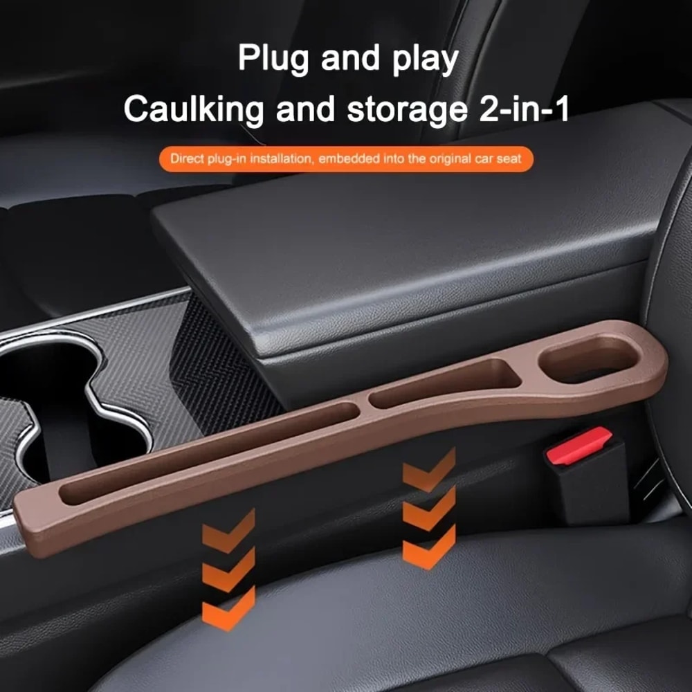 Pair Car Seat Gap Filler Universal Side Seam Plug Leak Proof Storage Organizer For Interior 4