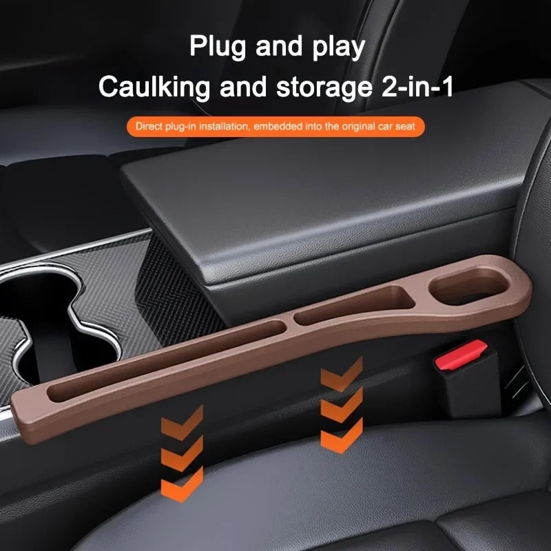 Pair Car Seat Gap Filler Universal Side Seam Plug Leak Proof Storage Organizer For Interior 4