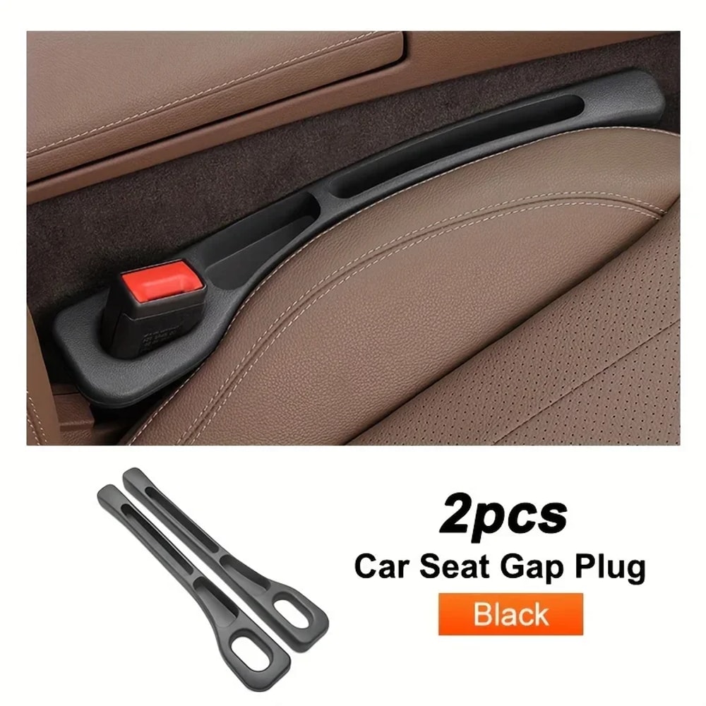 Pair Car Seat Gap Filler Universal Side Seam Plug Leak Proof Storage Organizer For Interior 5