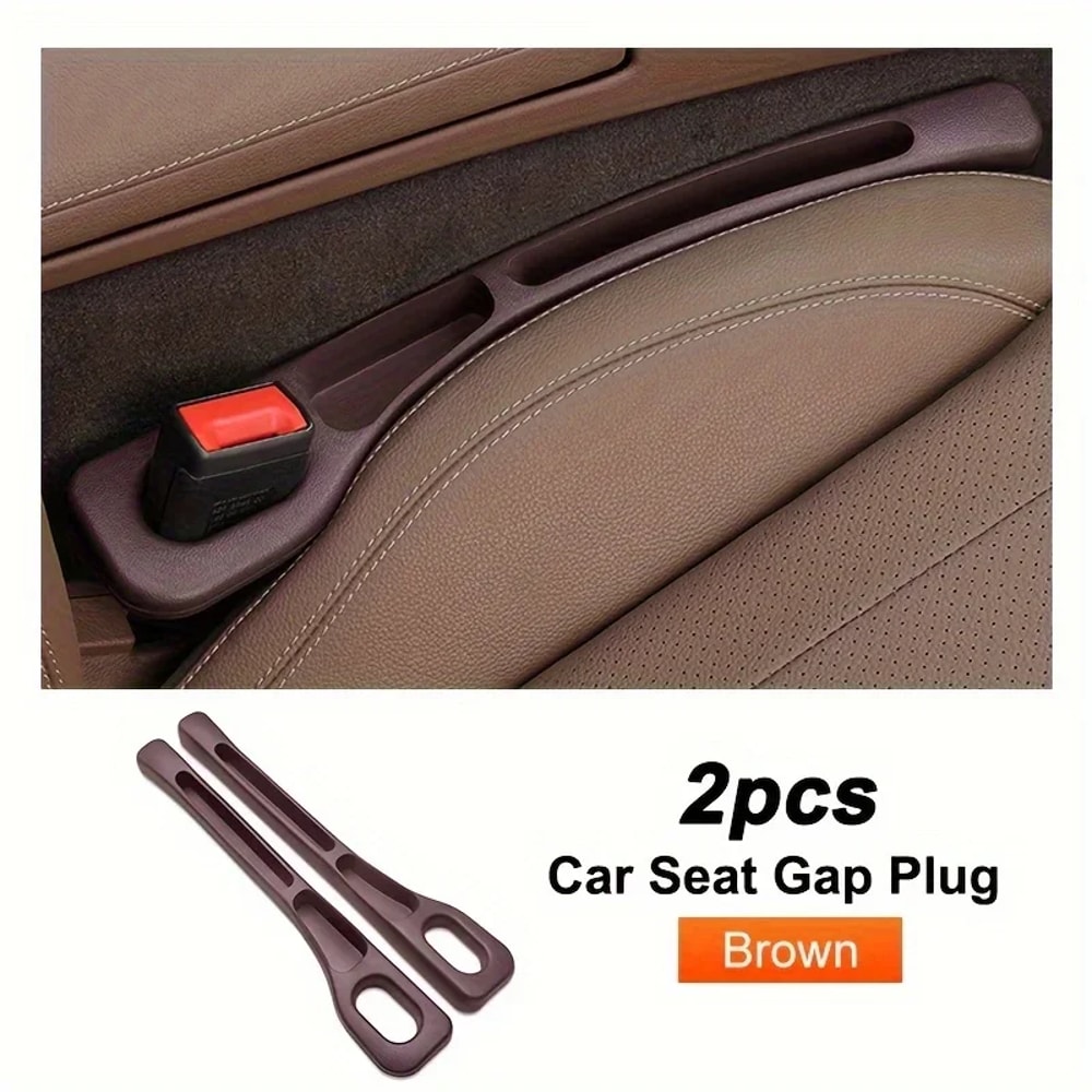 Pair Car Seat Gap Filler Universal Side Seam Plug Leak Proof Storage Organizer For Interior 7