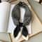 Silk Square Plaid Scarf Women Satin Hijab Head Neck Tie Band Luxury Foulard Soft Work Neckerchief 2
