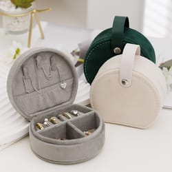 mini portable cute jewelry box flannel storage for rings necklaces earrings and studs jewelry organizer
