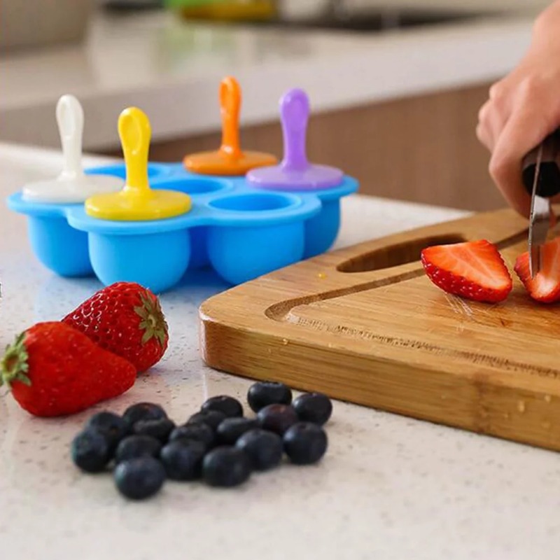 Reusable Ice Cream Mold Silicone Popsicle Tray Non Stick Ice Cube Tray Homemade Food For Kids Mini 2