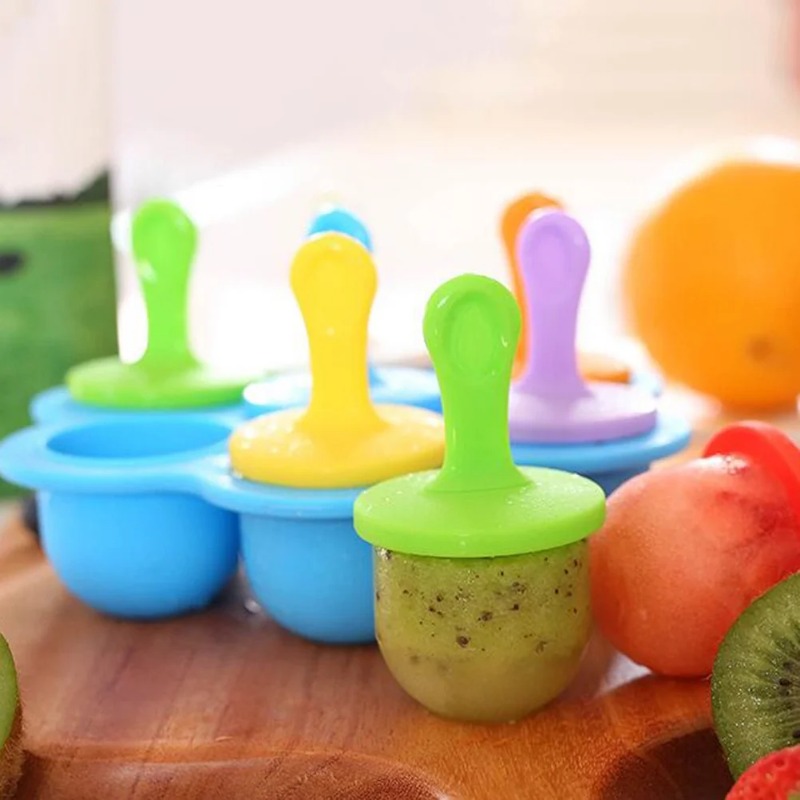 Reusable Ice Cream Mold Silicone Popsicle Tray Non Stick Ice Cube Tray Homemade Food For Kids Mini 3