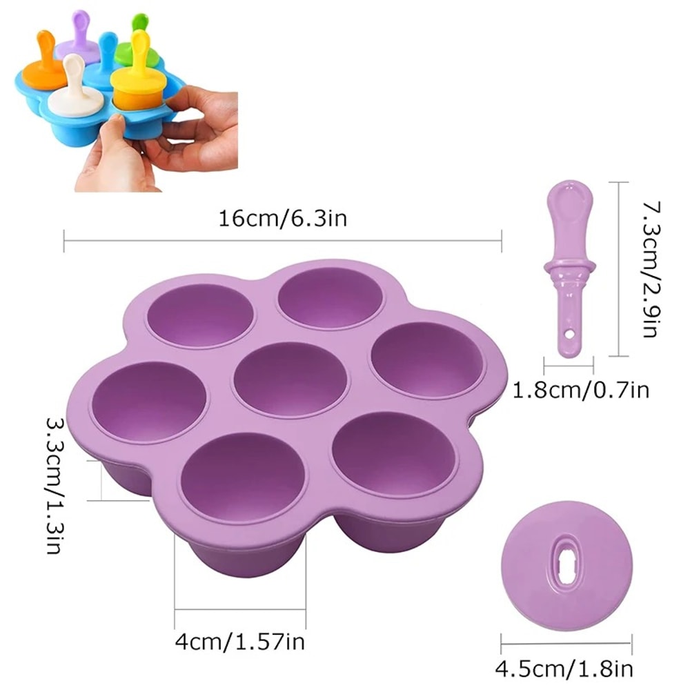 Reusable Ice Cream Mold Silicone Popsicle Tray Non Stick Ice Cube Tray Homemade Food For Kids Mini 5