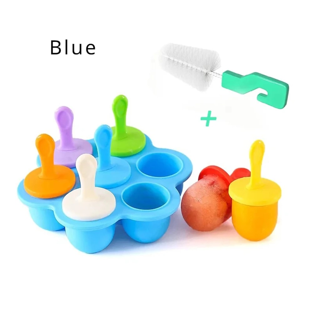 Reusable Ice Cream Mold Silicone Popsicle Tray Non Stick Ice Cube Tray Homemade Food For Kids Mini 7