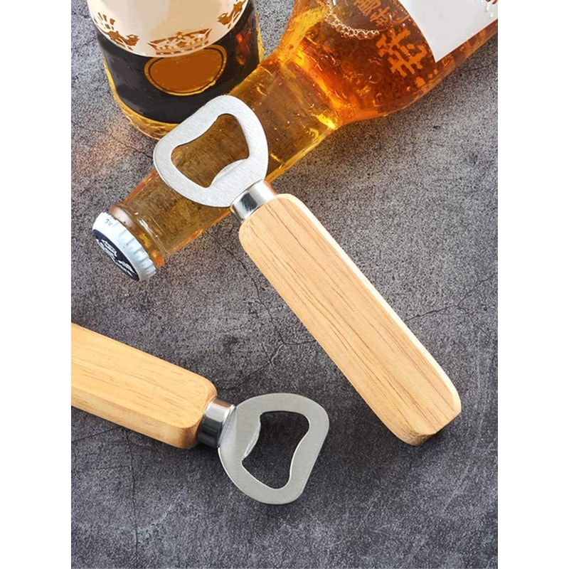 Bartender Bottle Openers With Wood Handle Beer Soft Drinks Bottle Opener For Home And Restaurant 0