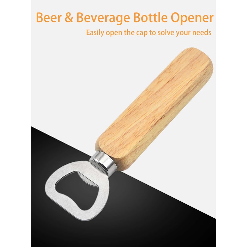 Bartender Bottle Openers With Wood Handle Beer Soft Drinks Bottle Opener For Home And Restaurant 1