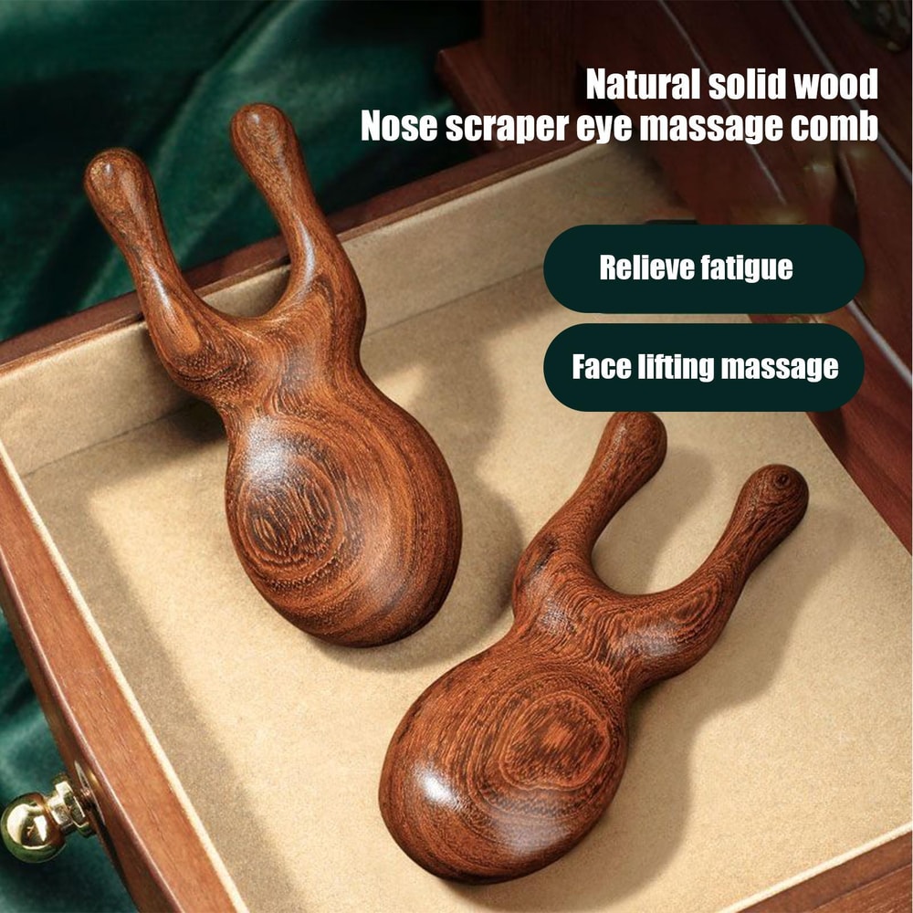 Sandalwood Deer Antlers Scalp Massager Comb Gua Sha Comb For Facial Massage Meridians Dredging Hair 2
