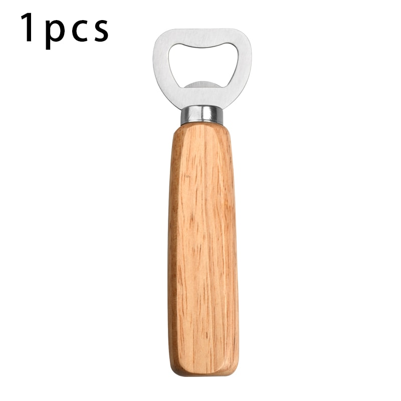 Wooden Handle Beer Bottle Opener Stainless Steel Commercial Bottle Opener 5