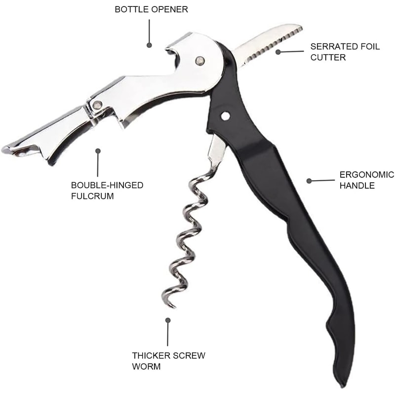 Manual Wine Bottle Opener Waiter Corkscrew Professional Wine Opener With Foil Cutter For Servers Ba 1