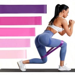 pink resistance bands set, workout bands for leg butt exercise, elastic fitness loop for home gym