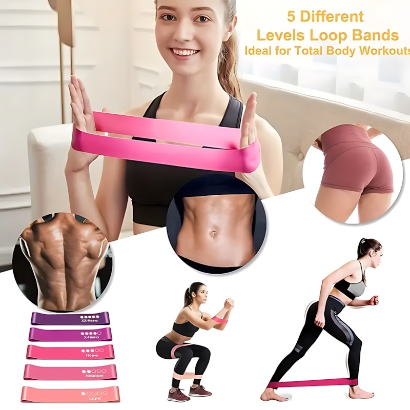 Pink Resistance Bands Set Workout Bands For Leg Butt Exercise Elastic Fitness Loop For Home Gym 1