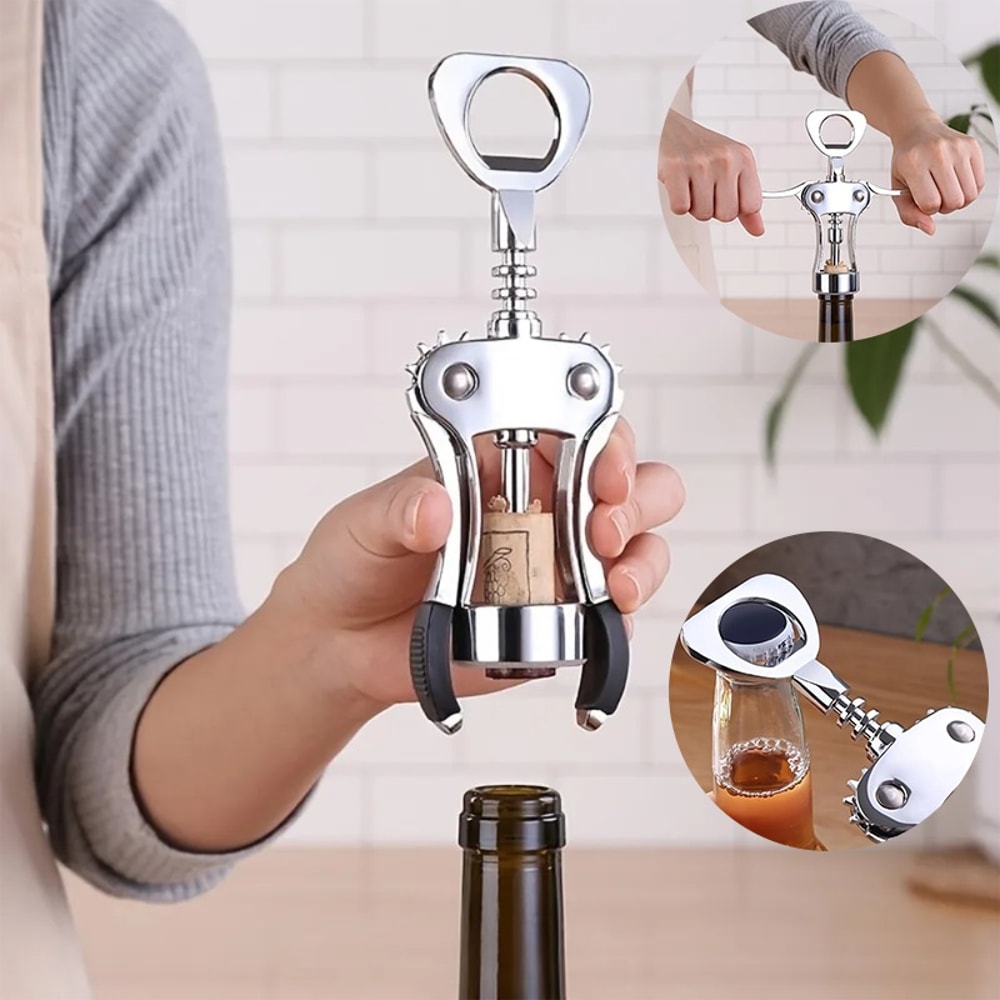 Zinc Alloy Premium Wing Corkscrew Wine Opener Stainless Steel Multifunctional Bottles Opener 1