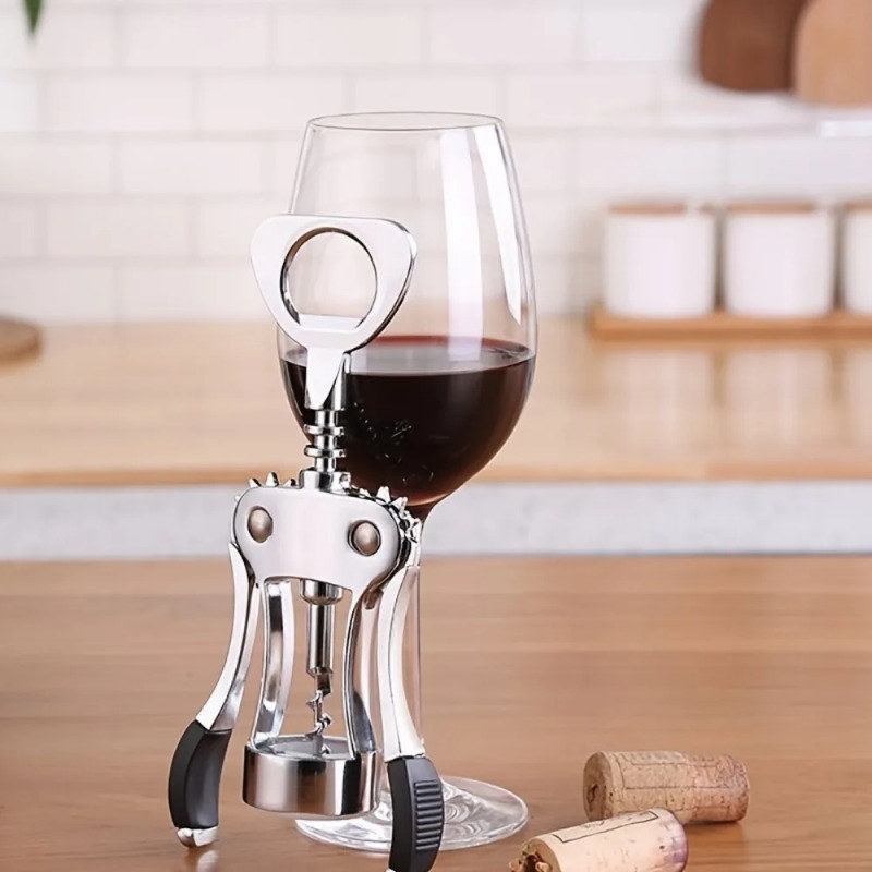 Zinc Alloy Premium Wing Corkscrew Wine Opener Stainless Steel Multifunctional Bottles Opener 4