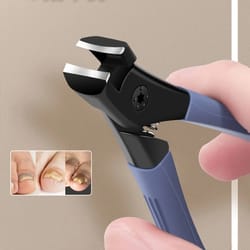 ergonomic blue nail clipper for thick nails effortless foot care product