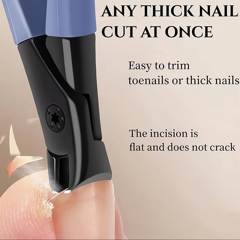 Ergonomic Blue Nail Clipper For Thick Nails Effortless Foot Care Product 2