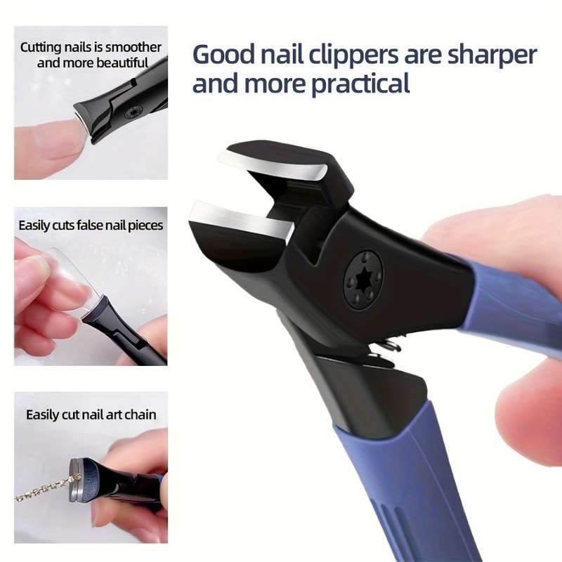 Ergonomic Blue Nail Clipper For Thick Nails Effortless Foot Care Product 4