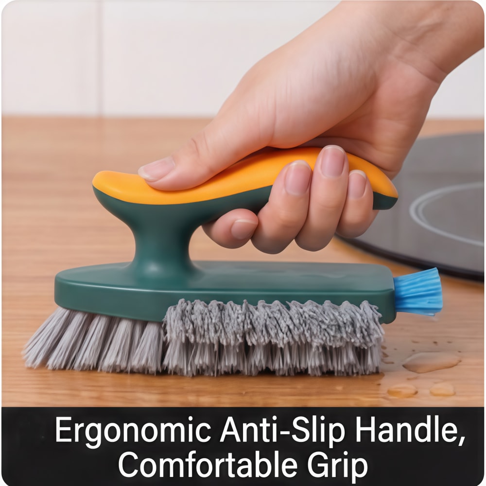 Flexible Scrubber for Bathroom Tiles Grout Corners and Toilets Multi-Surface Deep Gap Cleaning Brush