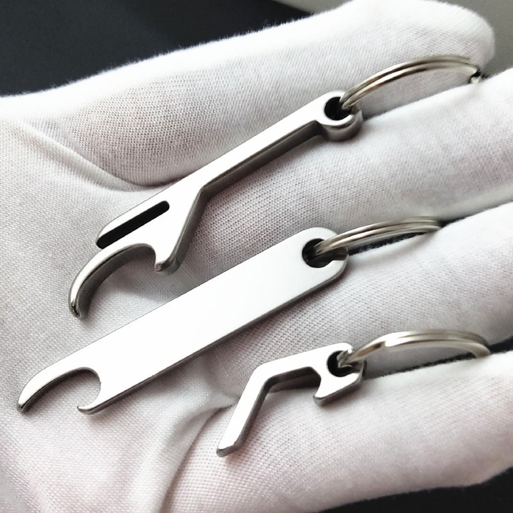 Mini Metal Bottle Opener Keychain For Men Portable Stainless Steel Kitchen Gadget 0
