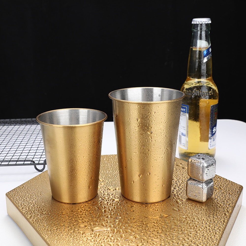 Metal Drink Cup Stainless Steel Tea Mug Coffee Tumbler Beer Mug For Bar Kitchen Office 3