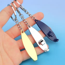 surfboard shaped metal beer bottle opener keychain for gift