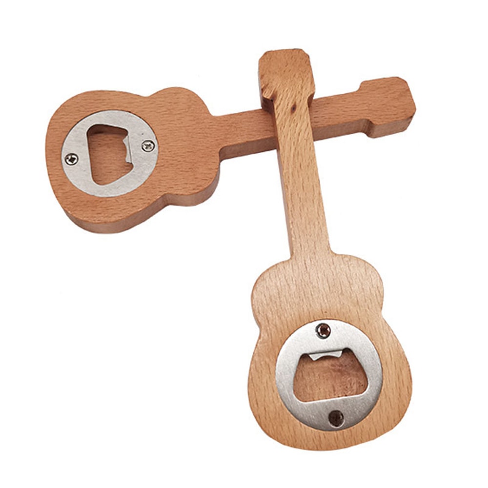 Engraving Beech Wood Guitar Bottle Opener, Wedding Gift Beer Opener, Beer Gift
