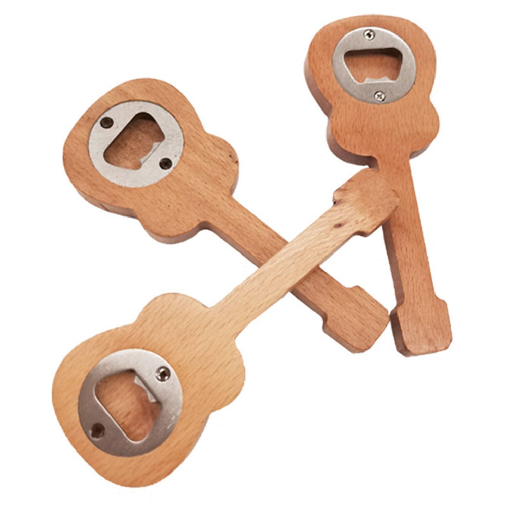 Engraving Beech Wood Guitar Bottle Opener, Wedding Gift Beer Opener, Beer Gift