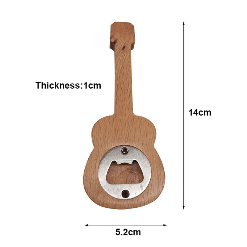 Engraving Beech Wood Guitar Bottle Opener, Wedding Gift Beer Opener, Beer Gift