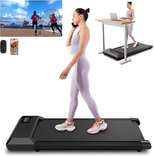 Superun Walking Treadmill Mini Treadmills for Home Office with APP Remote Control Compact Design