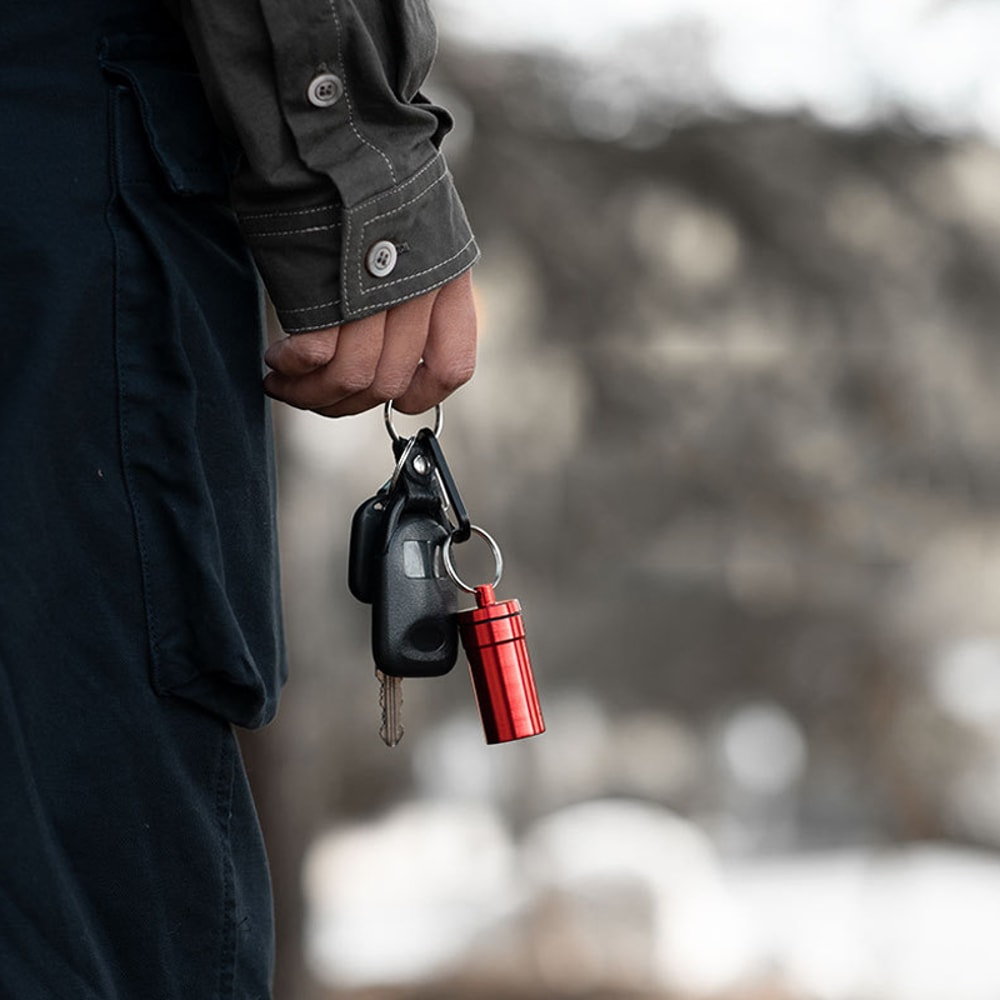 Waterproof Medicine Storage Box Mini Pill Case Keychain Colorful Portable Travel Metal Holder 3