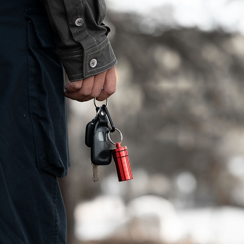 Waterproof Medicine Storage Box Mini Pill Case Keychain Colorful Portable Travel Metal Holder 3