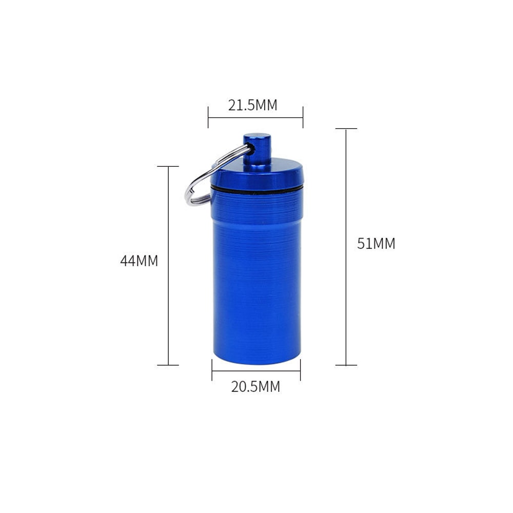 Waterproof Medicine Storage Box Mini Pill Case Keychain Colorful Portable Travel Metal Holder 8