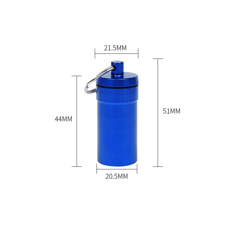 Waterproof Medicine Storage Box Mini Pill Case Keychain Colorful Portable Travel Metal Holder 8