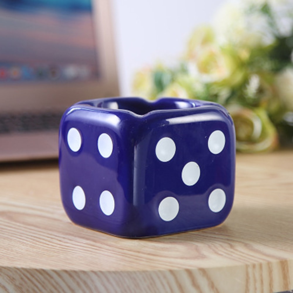 Dice Shaped Ceramic Cigarette Ashtray Creative Ash Tray Desk Accessories For Home Office 8