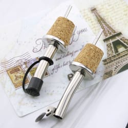 wooden cork red bottle stopper wine olive oil pourer spout bar accessories
