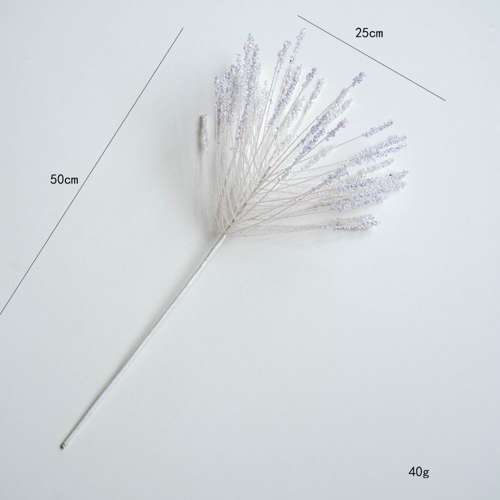 Glitter Plastic Christmas Flowers Simulated Xmas Floral Arrangements DIY Decorative Flowers 3